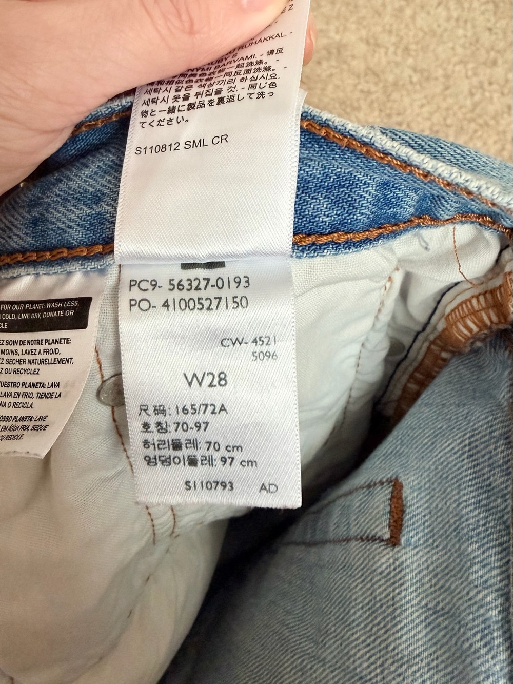 Levi's Light Blue Distressed Denim Cutoff Cotton Shorts - Picture 6 of 6